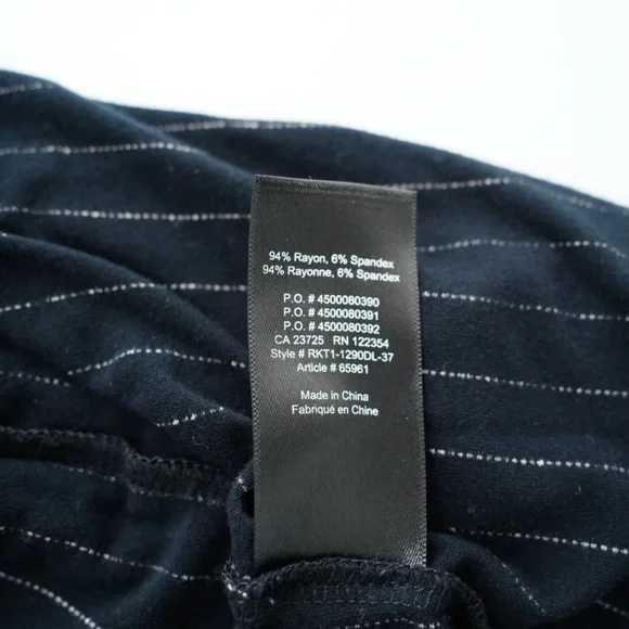 Babaton Aritzia black pinstripe mock neck turtleneck long sleeve Medium - Picture 5 of 5